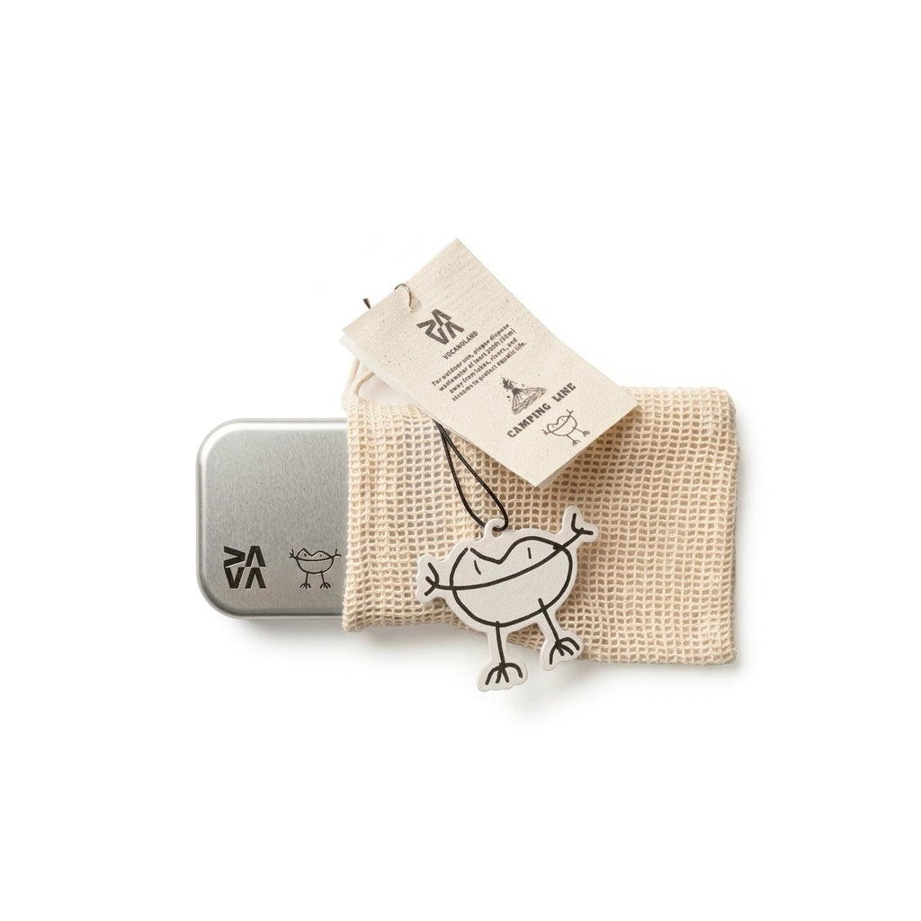 Camping Soap Kit - Multi-Purpose Handmade Camellia Oil Soap with Aluminum Case, Loofah & Lathering Bag